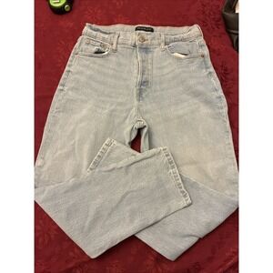 Aeropostale Jeans Women Size 10 Blue Mom Button Fly High Rise Rigid Light Wash